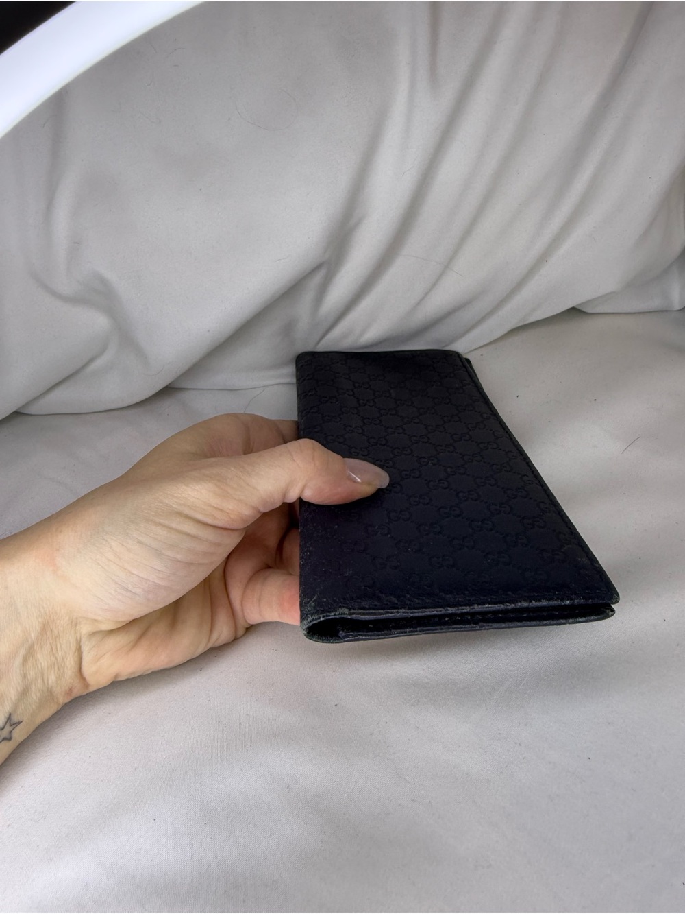 Gucci Navy Embossed GG Long Wallet - Picture 3 of 5